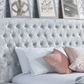 Emperor Bed STEEL Crushed Velvet+Silver Feet - Nimbus Beds