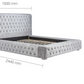 Emperor Bed STEEL Crushed Velvet+Silver Feet - Nimbus Beds