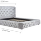 Emperor Bed STEEL Crushed Velvet+Silver Feet - Nimbus Beds
