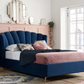 Fan OTTOMAN Midnight Blue+Metal Feet - Nimbus Beds