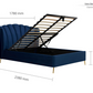 Fan OTTOMAN Midnight Blue+Metal Feet - Nimbus Beds