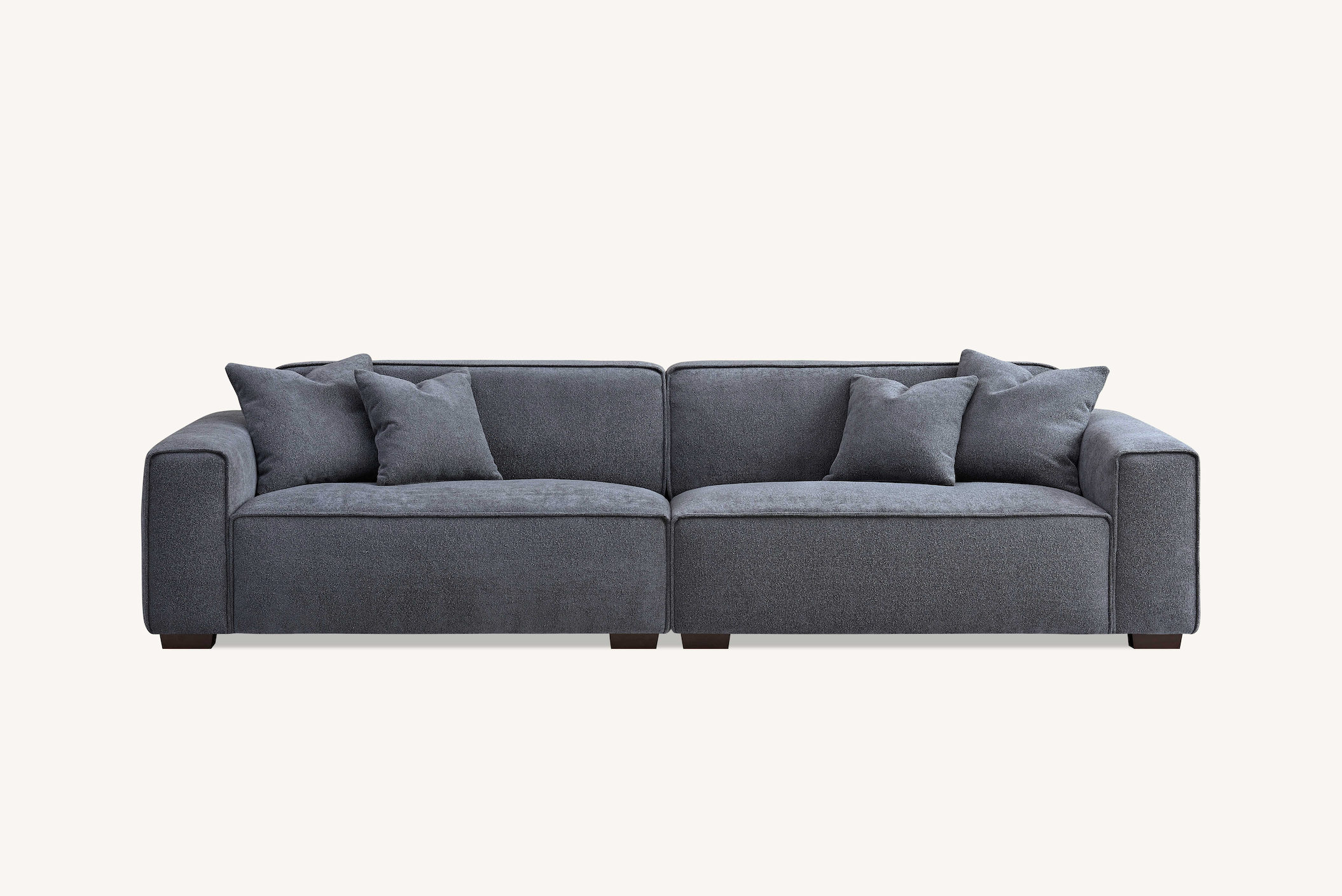 Lilly 3 Seater Luxury Sofa in Charcoal Boucle - Nimbus Beds