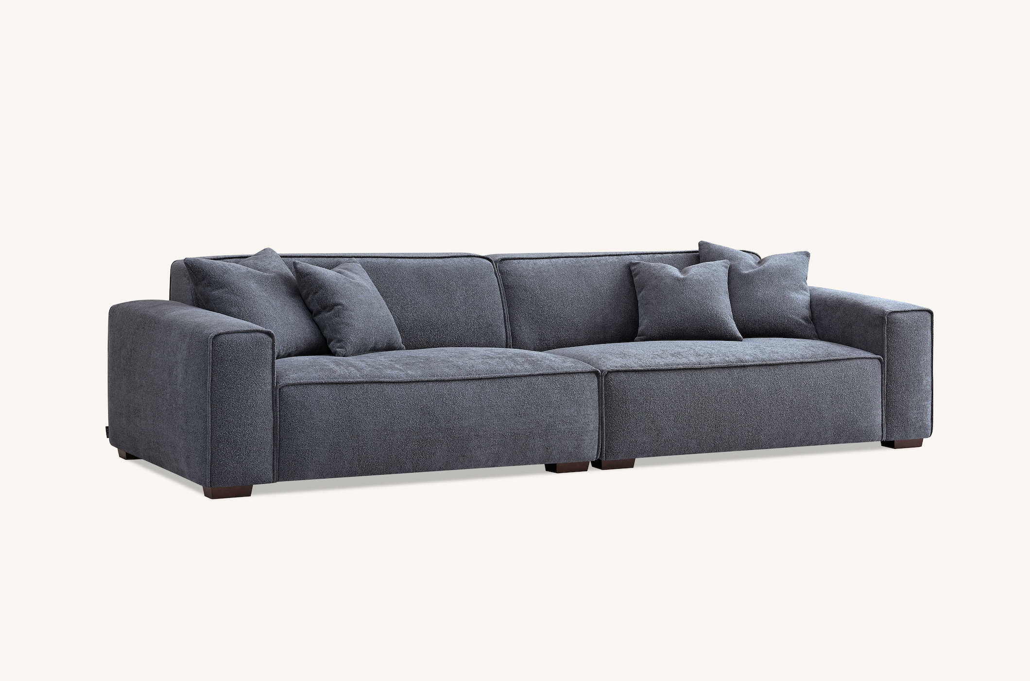 Lilly 3 Seater Luxury Sofa in Charcoal Boucle - Nimbus Beds