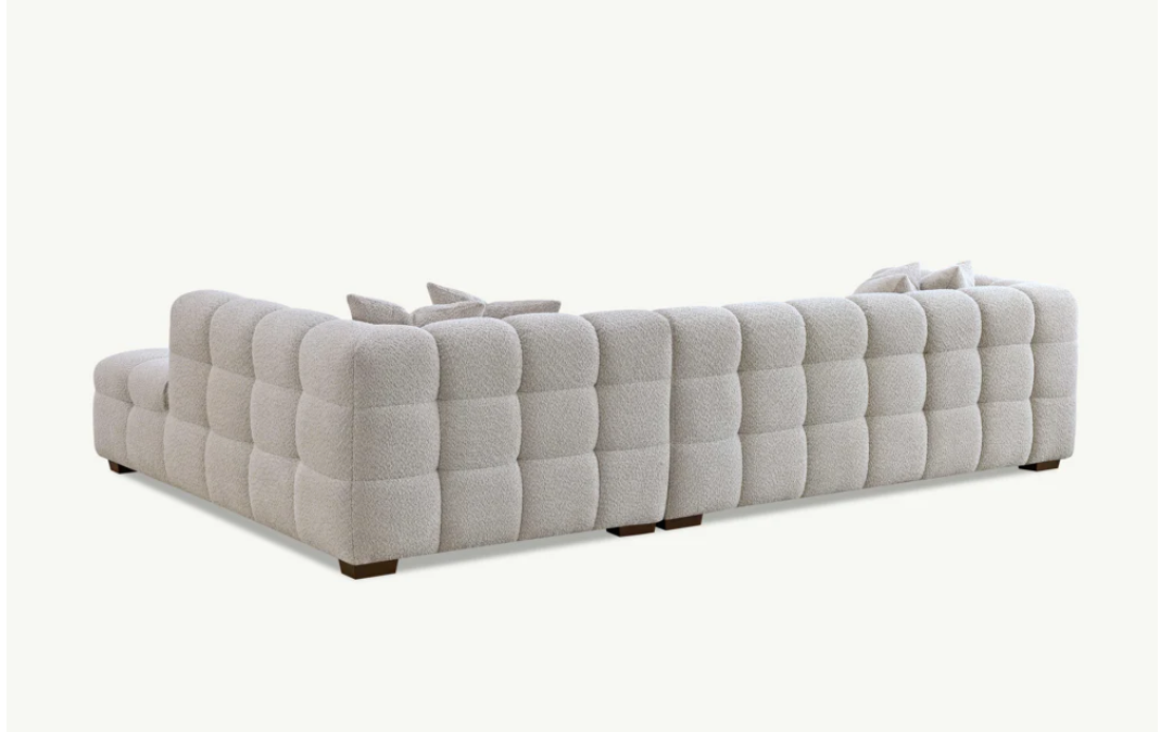 Poppy Left or Right Hand Luxury Corner Sofa in Oatmeal Boucle - Nimbus Beds