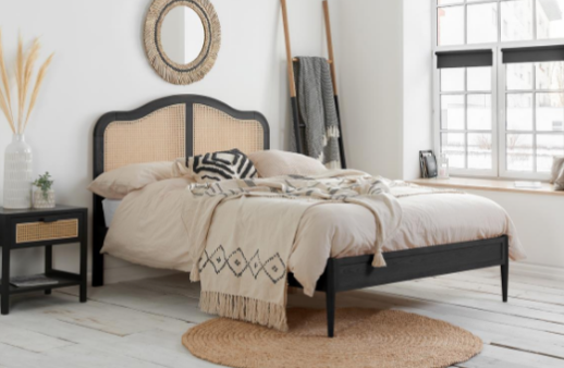 Monsieur Rattan Bed BLACK+Oak Effect