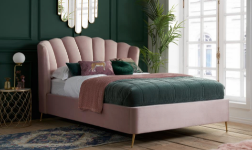 Fan OTTOMAN PINK+Metal Feet