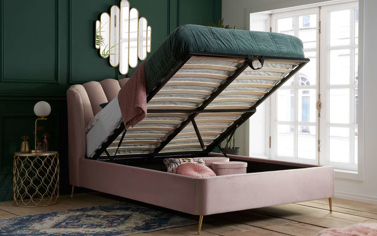 Fan OTTOMAN PINK+Metal Feet