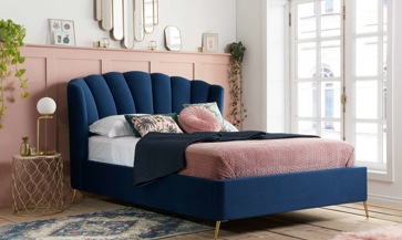Fan OTTOMAN Midnight Blue+Metal Feet