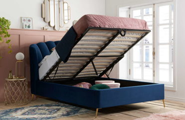 Fan OTTOMAN Midnight Blue+Metal Feet