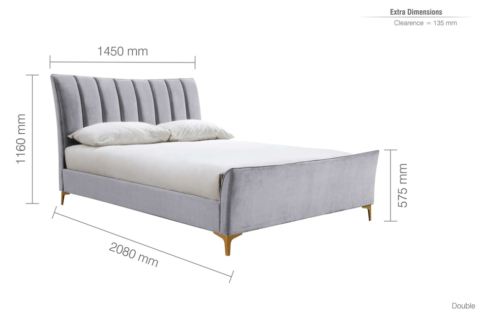 The Elegance Plush Grey+Gold Feet - Nimbus Beds