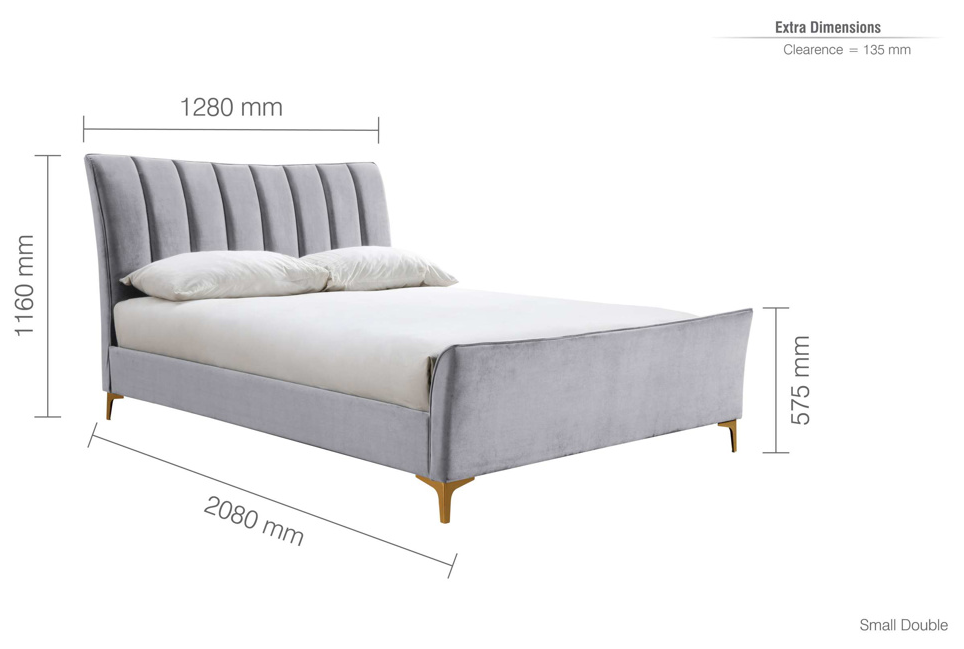 The Elegance Plush Grey+Gold Feet - Nimbus Beds