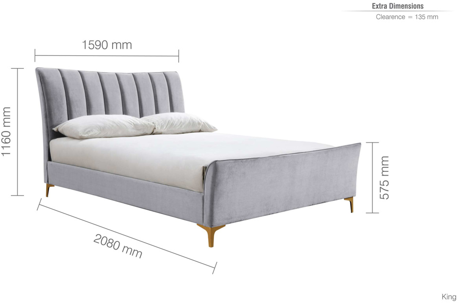 The Elegance Plush Grey+Gold Feet - Nimbus Beds
