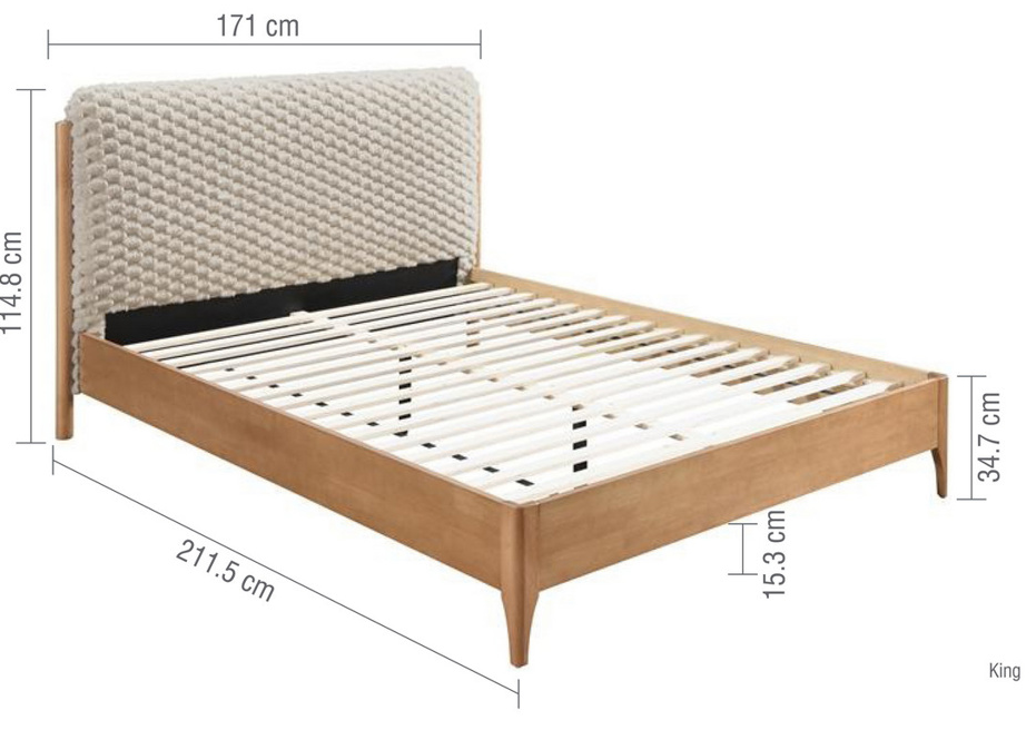 The Fluffy Bed WHITE Faux Fur+Oak Effect - Nimbus Beds