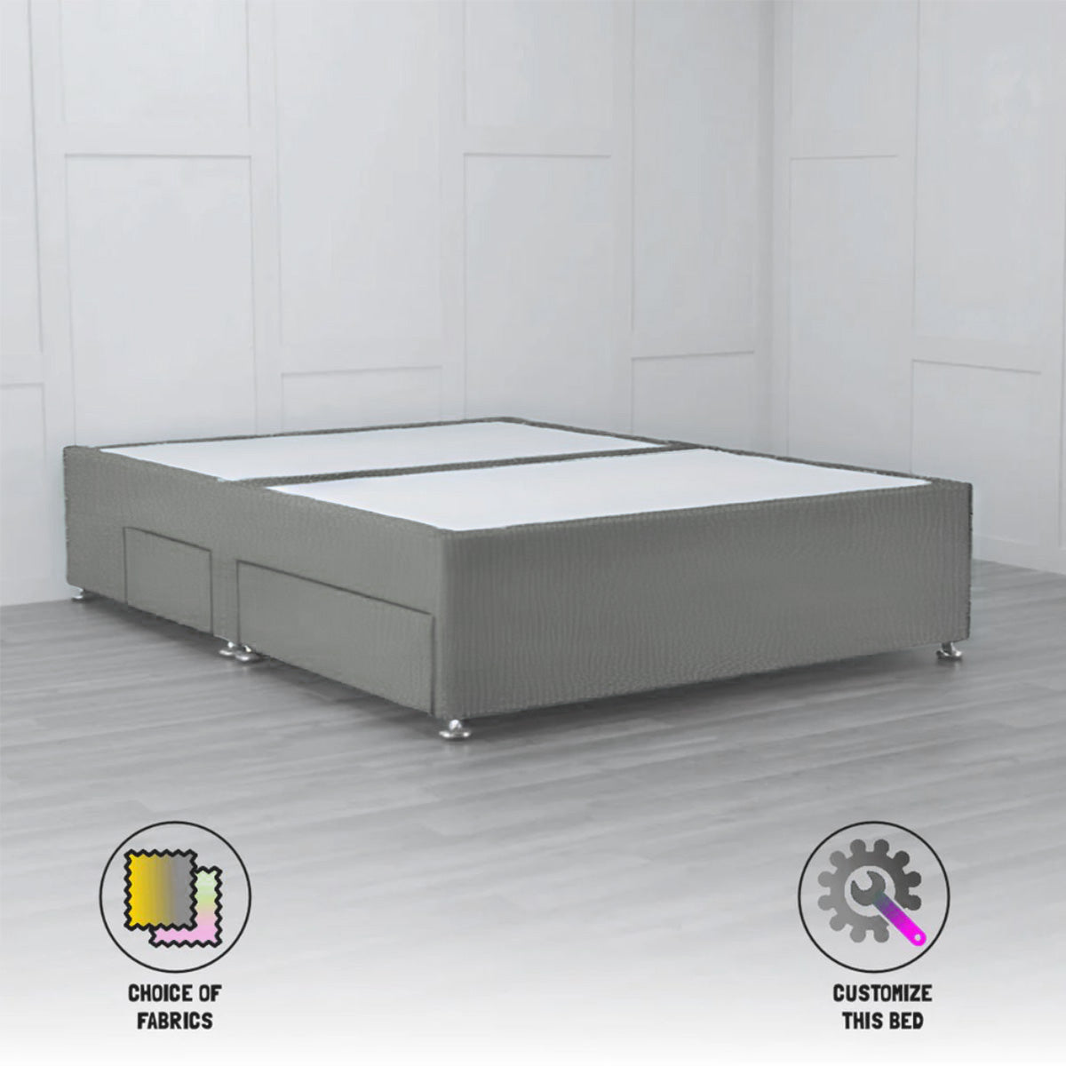 2 Drawers Padded Divan Base