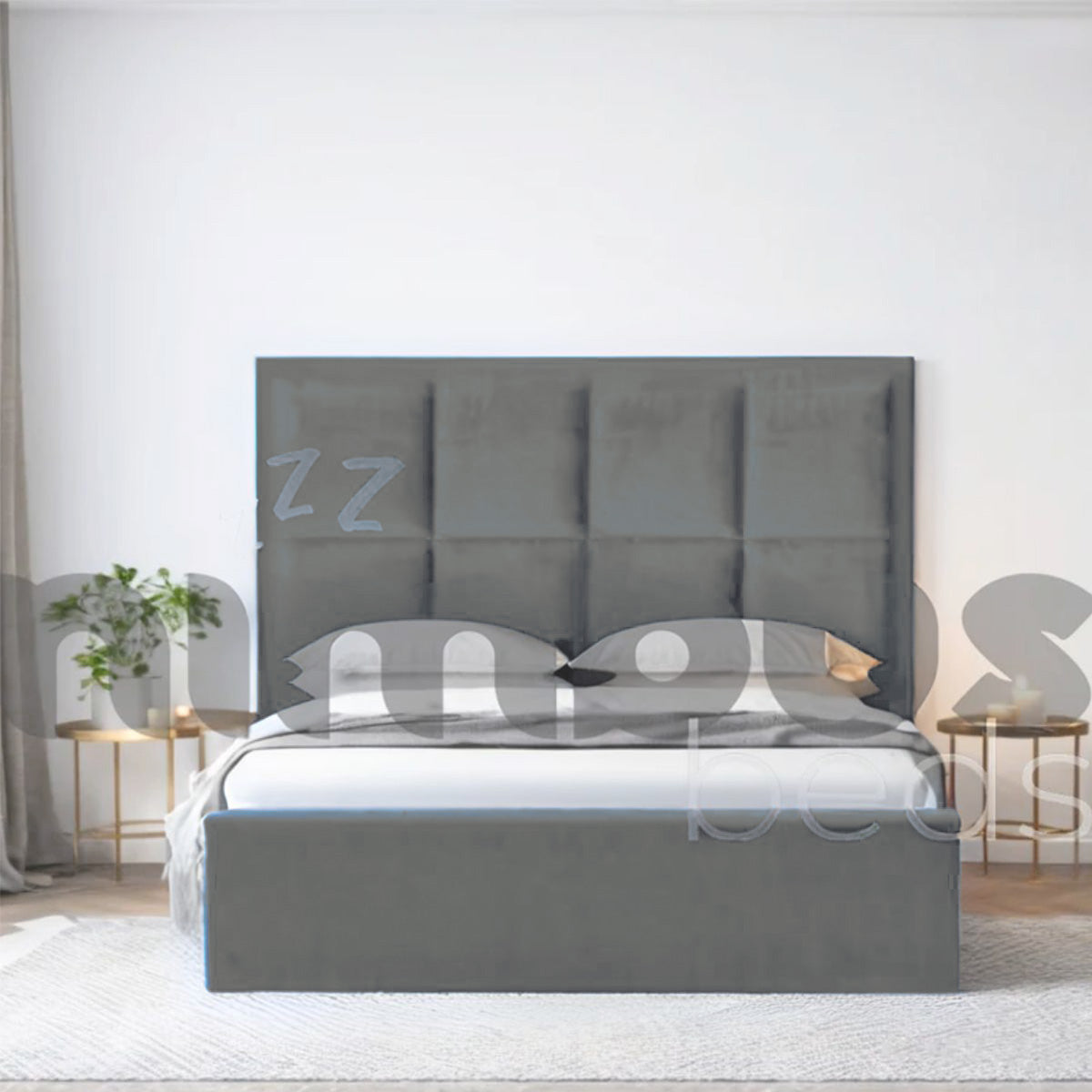 Eight Square Panel Bed Frame