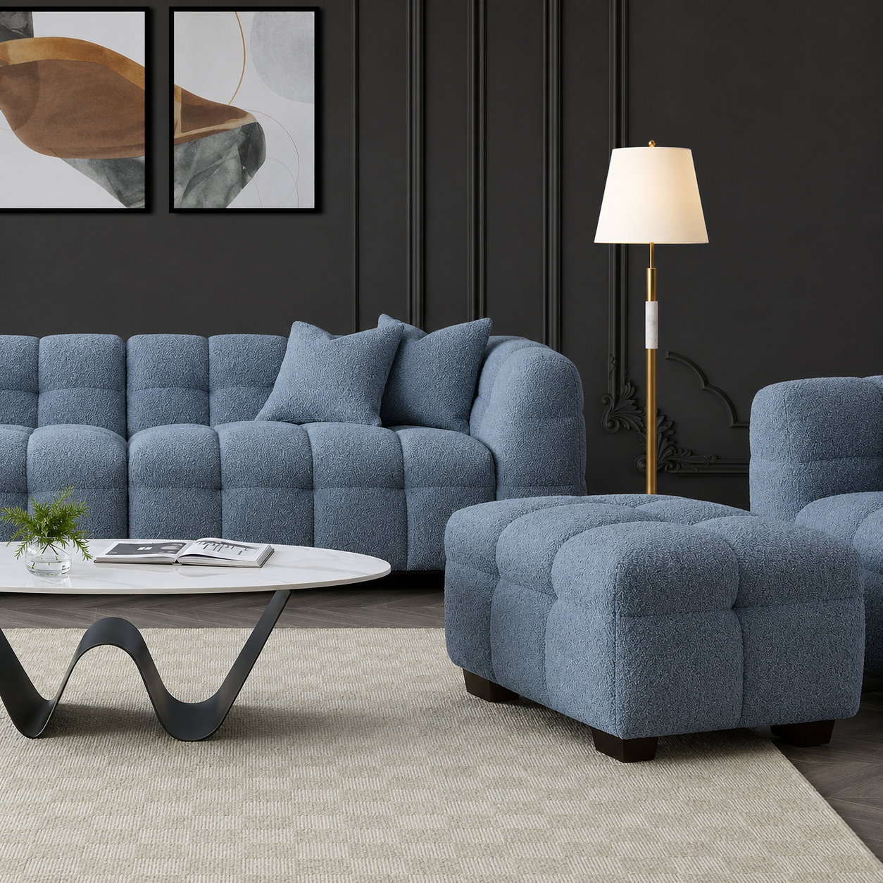 2026 Aubrey Stool -  Iron Boucle