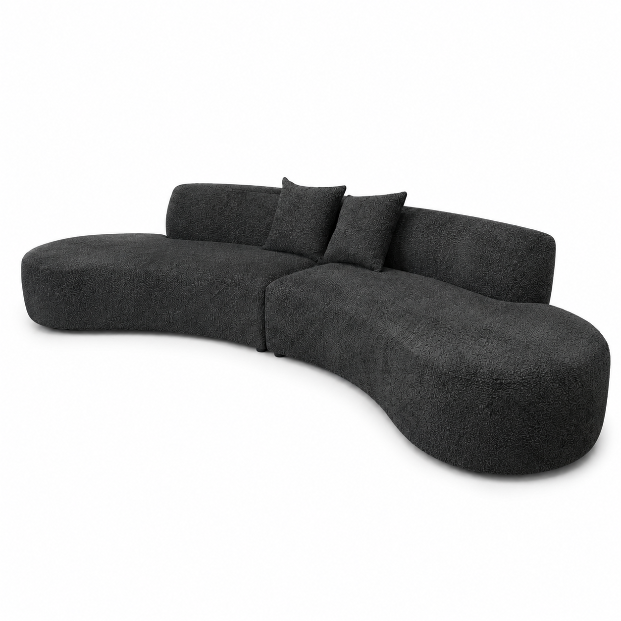2026 Melrose Curved Sofa -  Black - Nimbus Beds