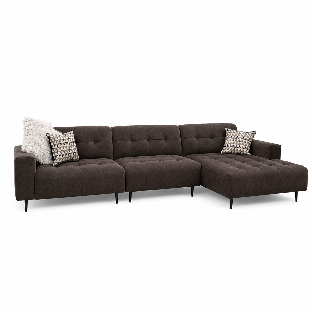 2026 Oakley 3 Piece Sofa - Dark Suede (Bison Black)