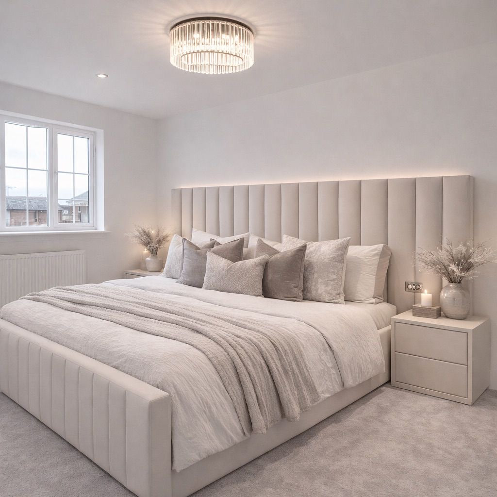 2026 Louis Luxe Bed Frame with extra width headboard - Optional lift up ottoman storage