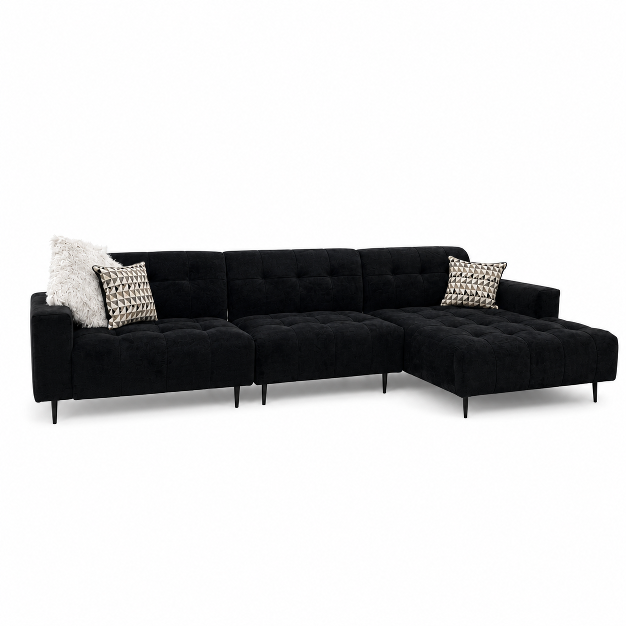 2026 Oakley 3 Piece Sofa - Ebony Black