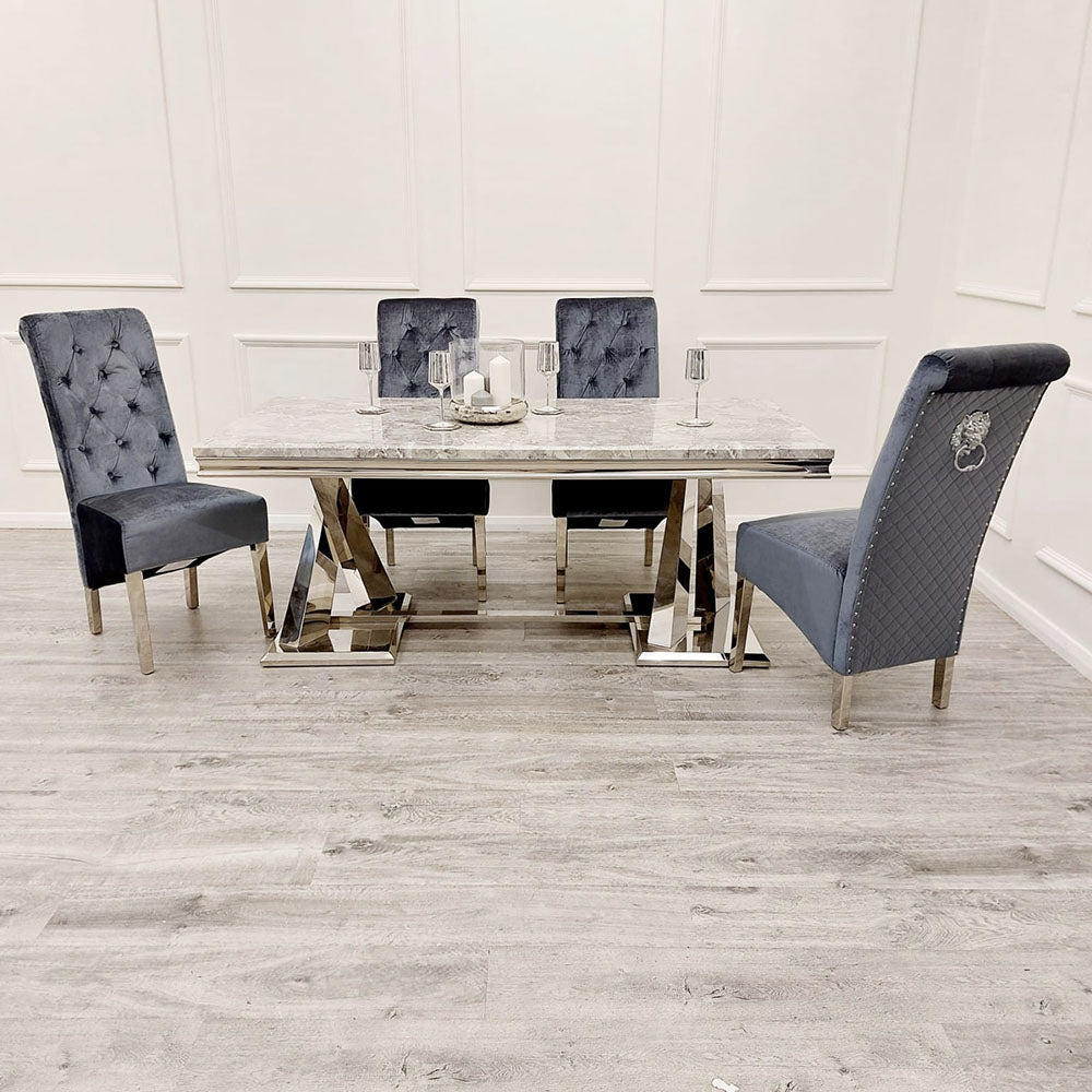 2026 Emma Dining Chair in Dark Grey Velvet