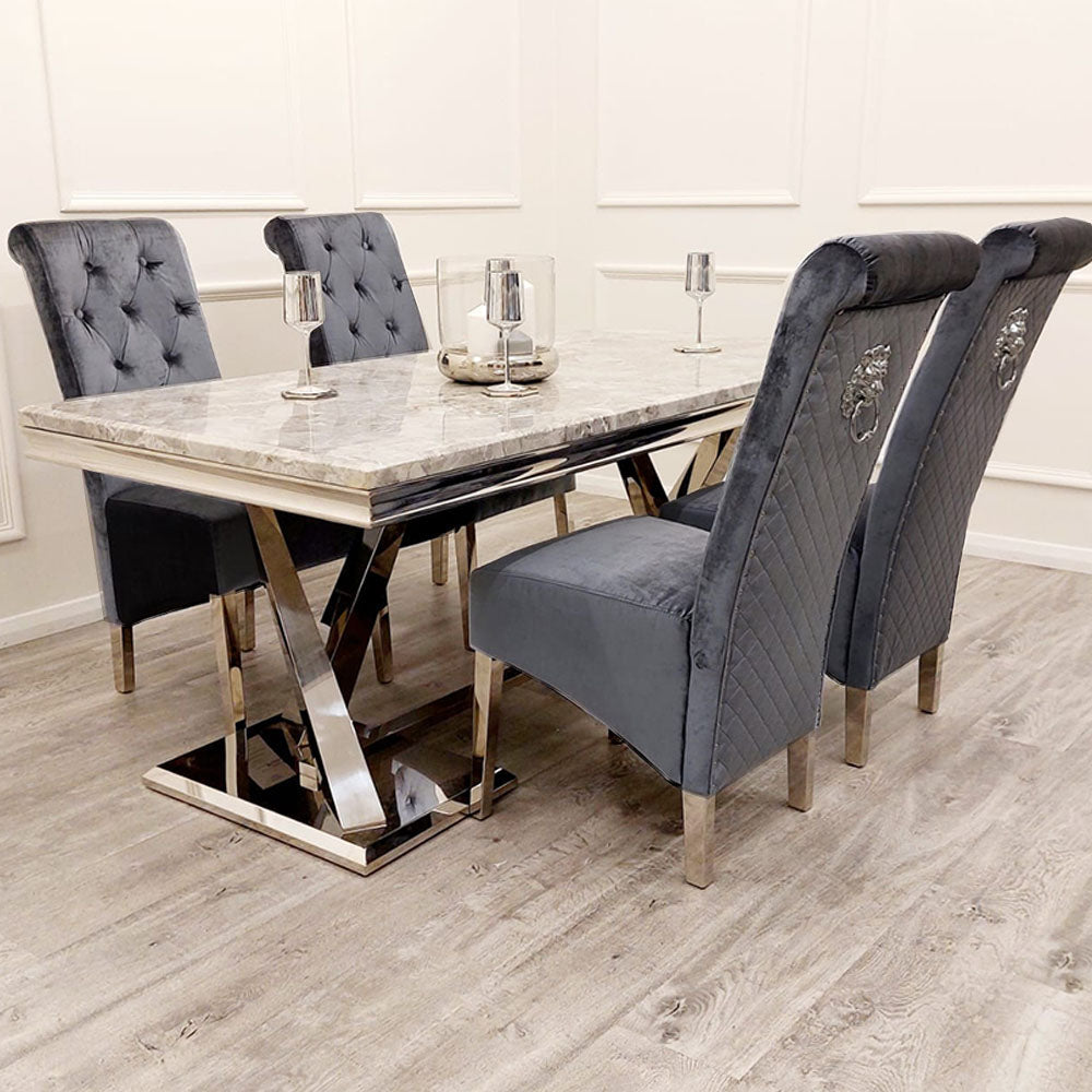 2026 Emma Dining Chair in Dark Grey Velvet