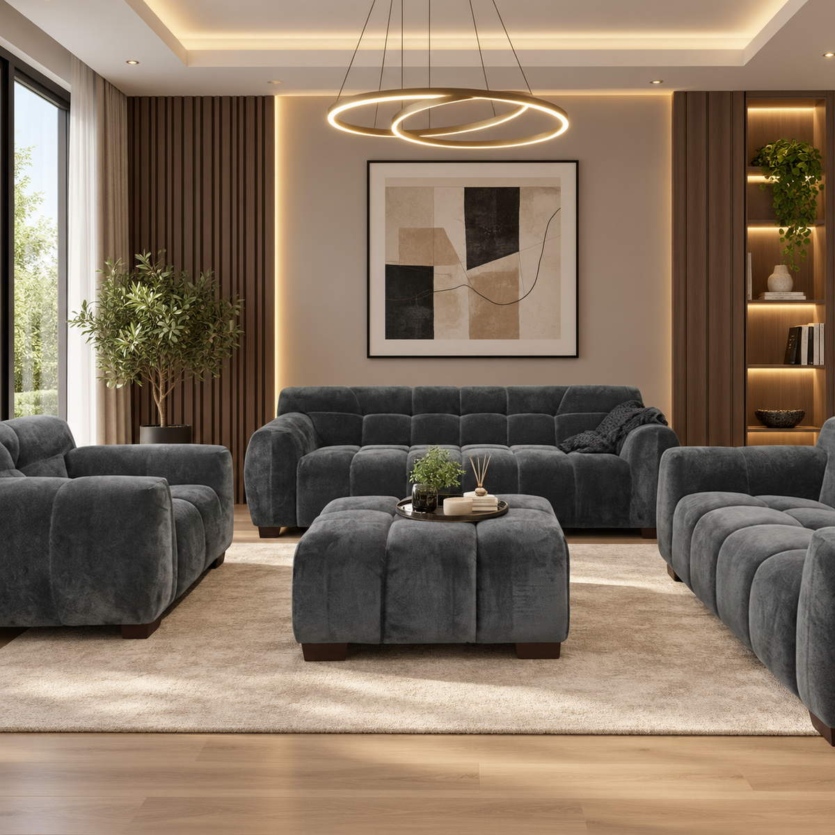 2026 Miami 3 Seater Sofa - Steel Velvet