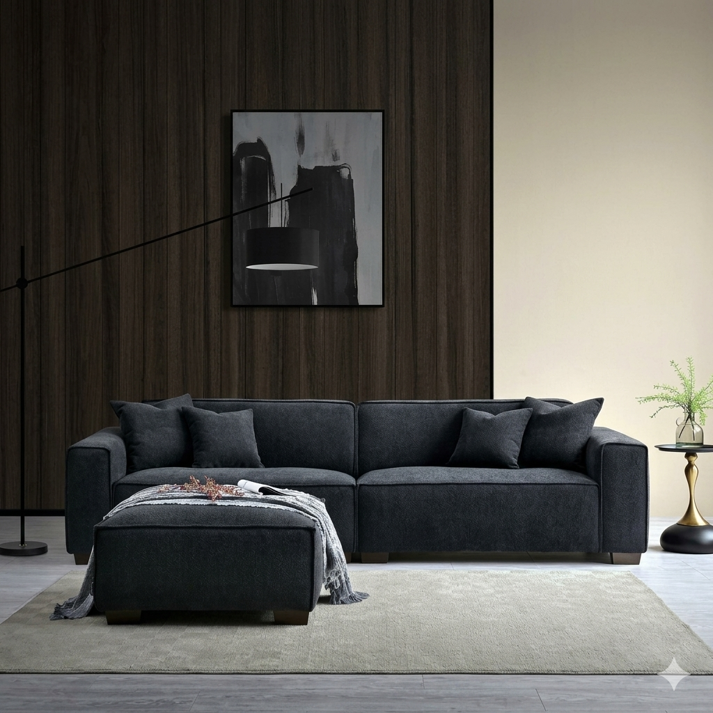 2026 Dunkeld 4 Seater Sofa - Midnight Boucle