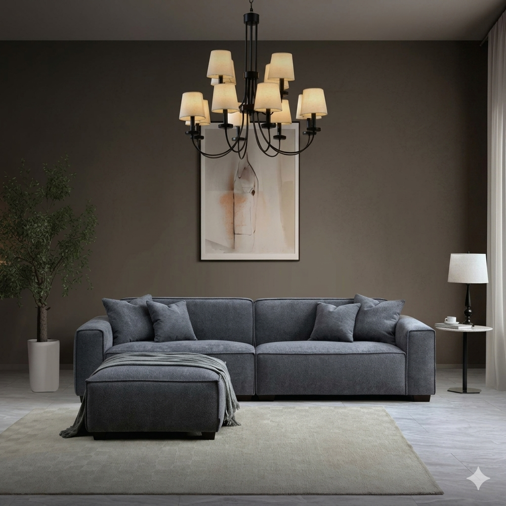 2026 Dunkeld 4 Seater Sofa - Charcoal Boucle