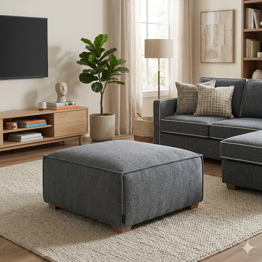 2026 Dunkeld Stool - Charcoal Boucle