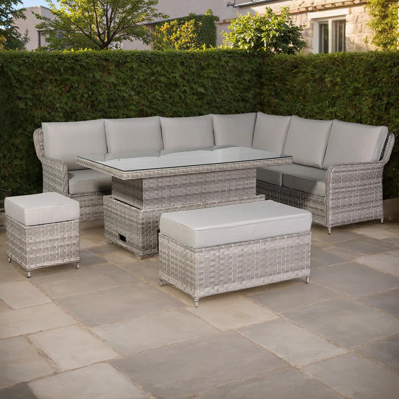 2026 Paris Large Corner Sofa Set with Rising Table (Right Hand) - Nimbus Beds