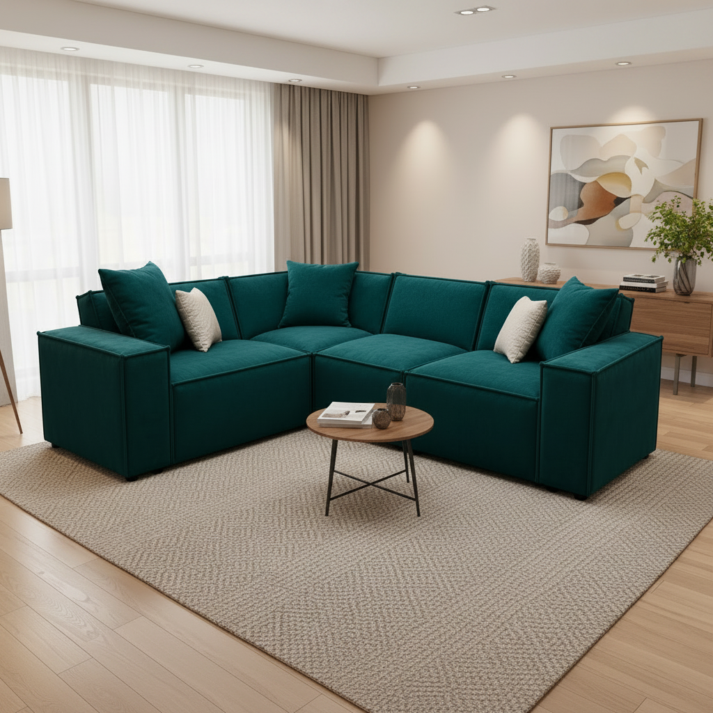 2026 Meigle Corner  Sofa -  Teal Green - Nimbus Beds