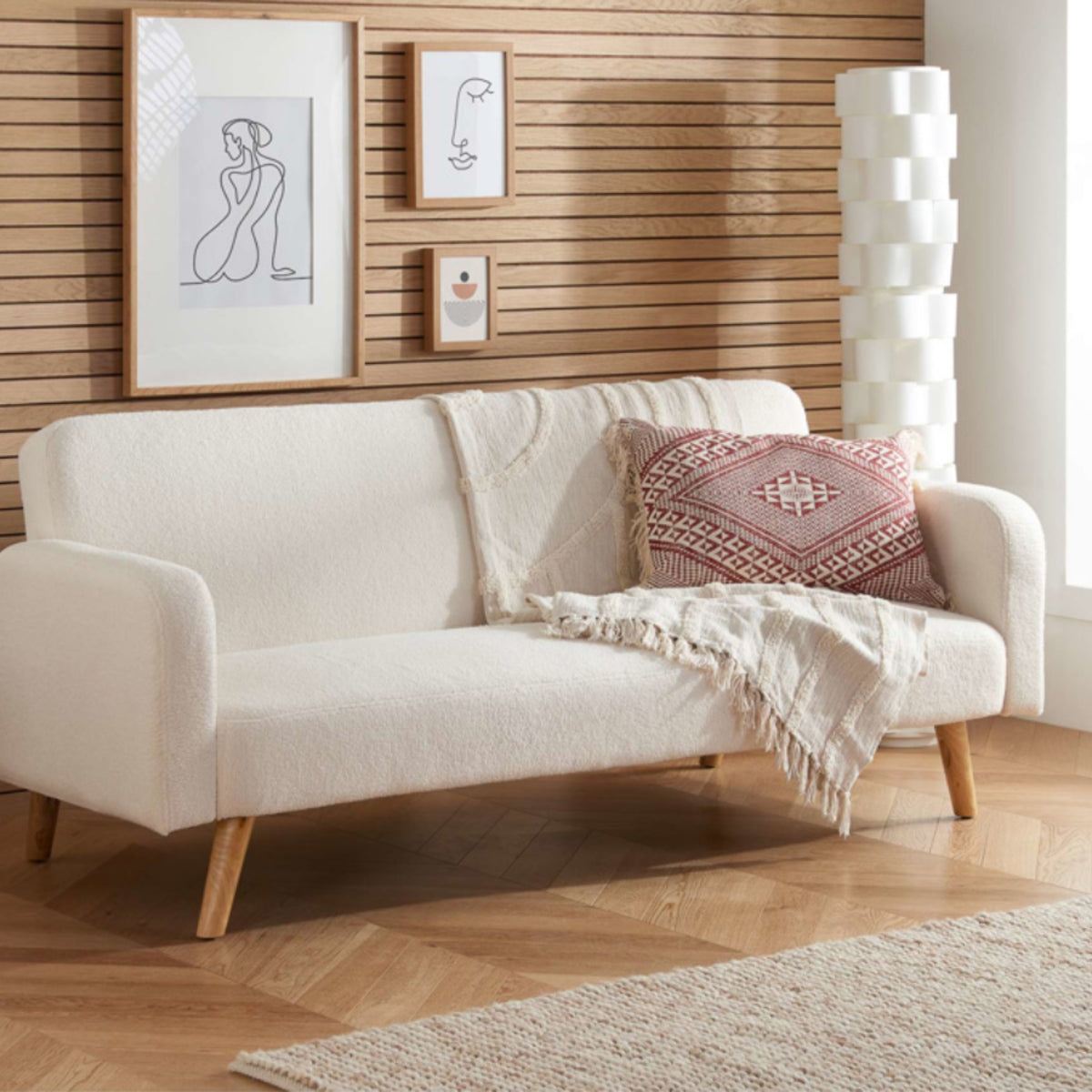 2026 Micah Sofa Bed Boucle - White