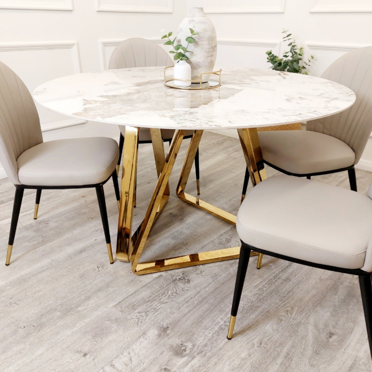 2026 Etta Leather Dining Chair in Beige