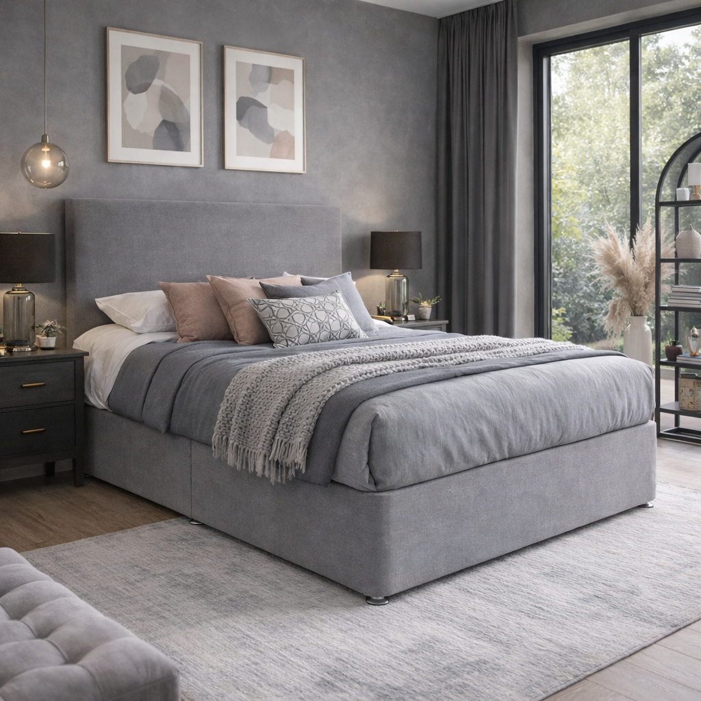 2026 One Panel Storage Divan Bed with optional drawers